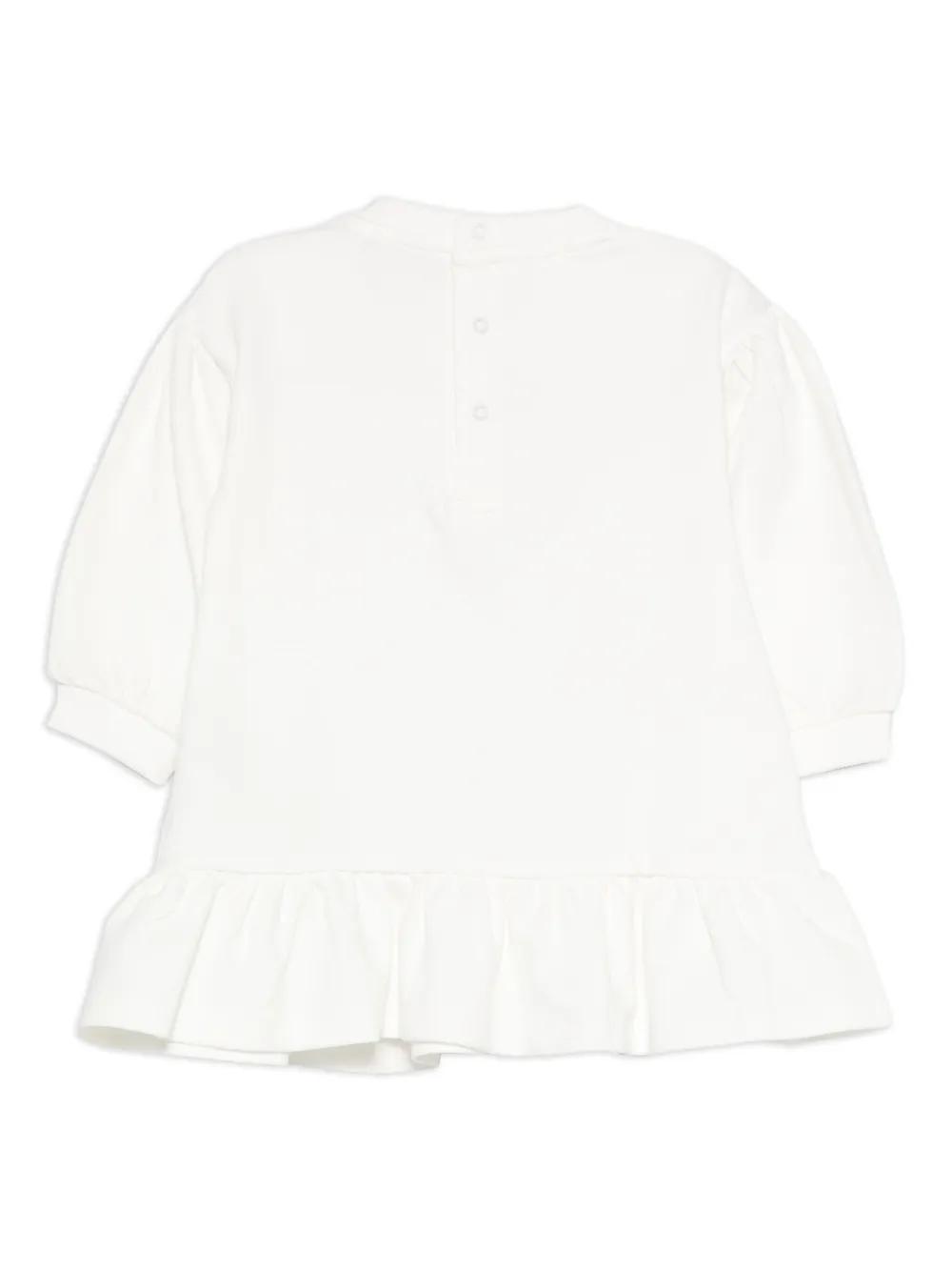 Moschino Kids Jurk met ruches - Wit