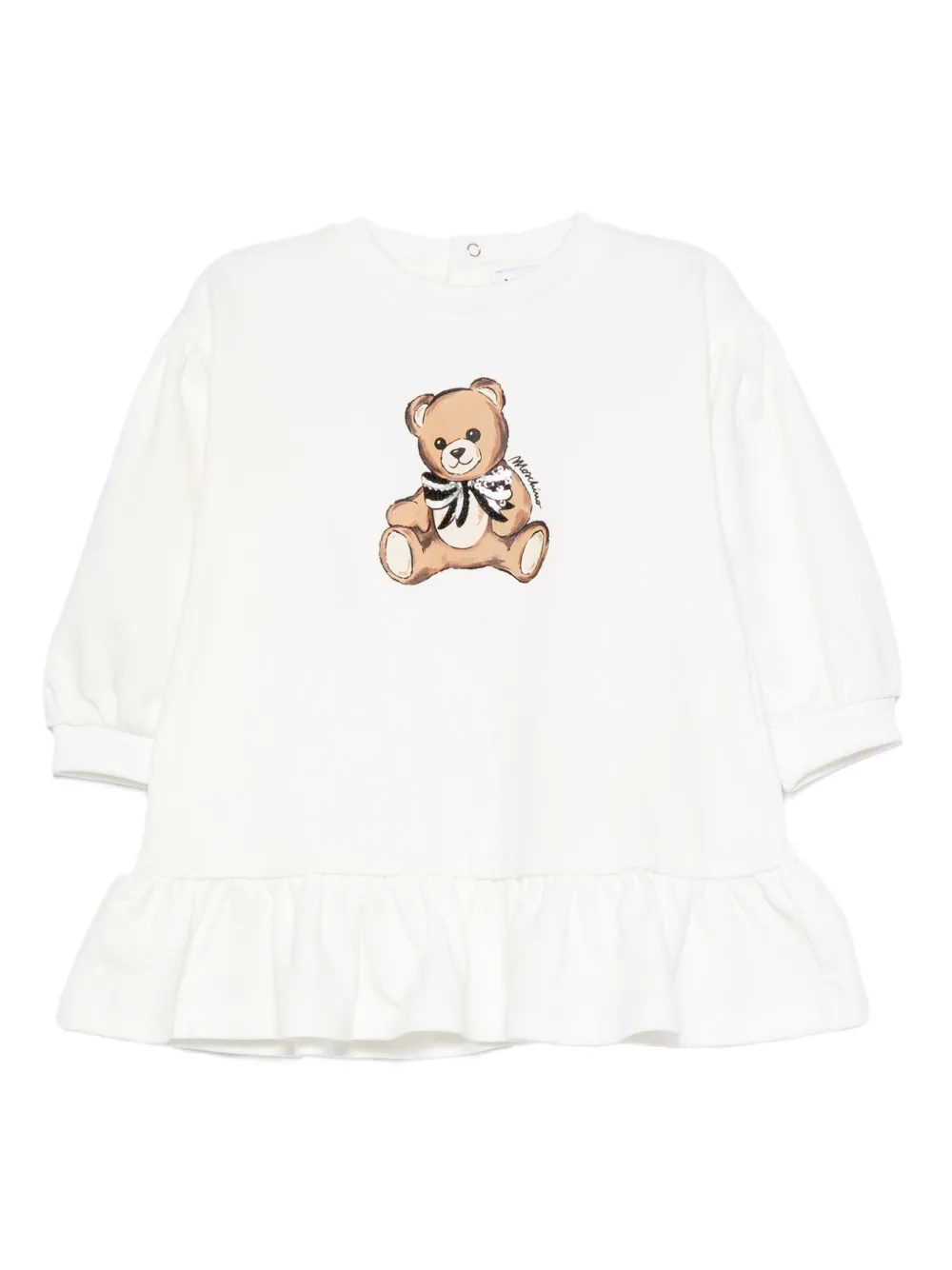 Moschino Kids Jurk met ruches Wit