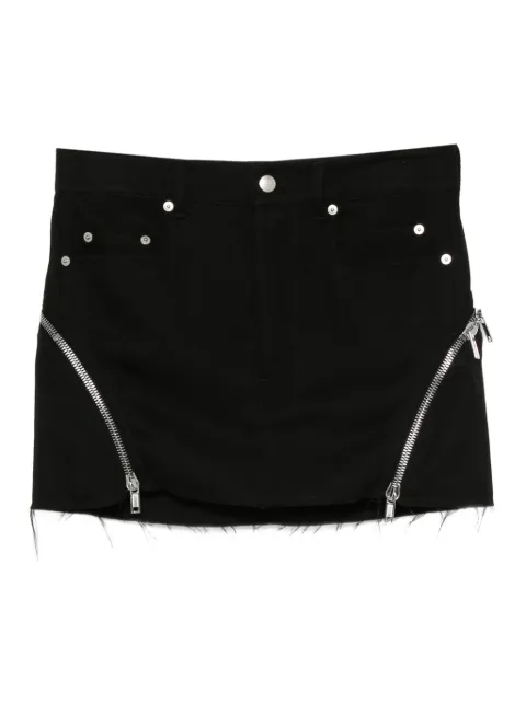 Rick Owens zip-detail frayed mini skirt