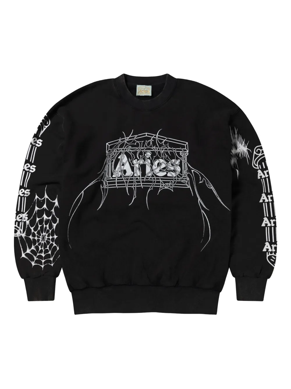 Aries sudadera con motivo de telaraña | negro | Image 1