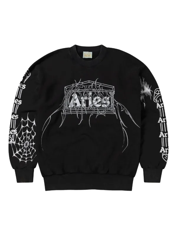 Aries スパイダーウェブ スウェットシャツ | ブラック | FARFETCH JP