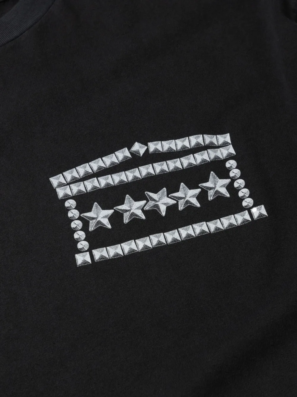Aries Star-studded Print T-shirt In Black