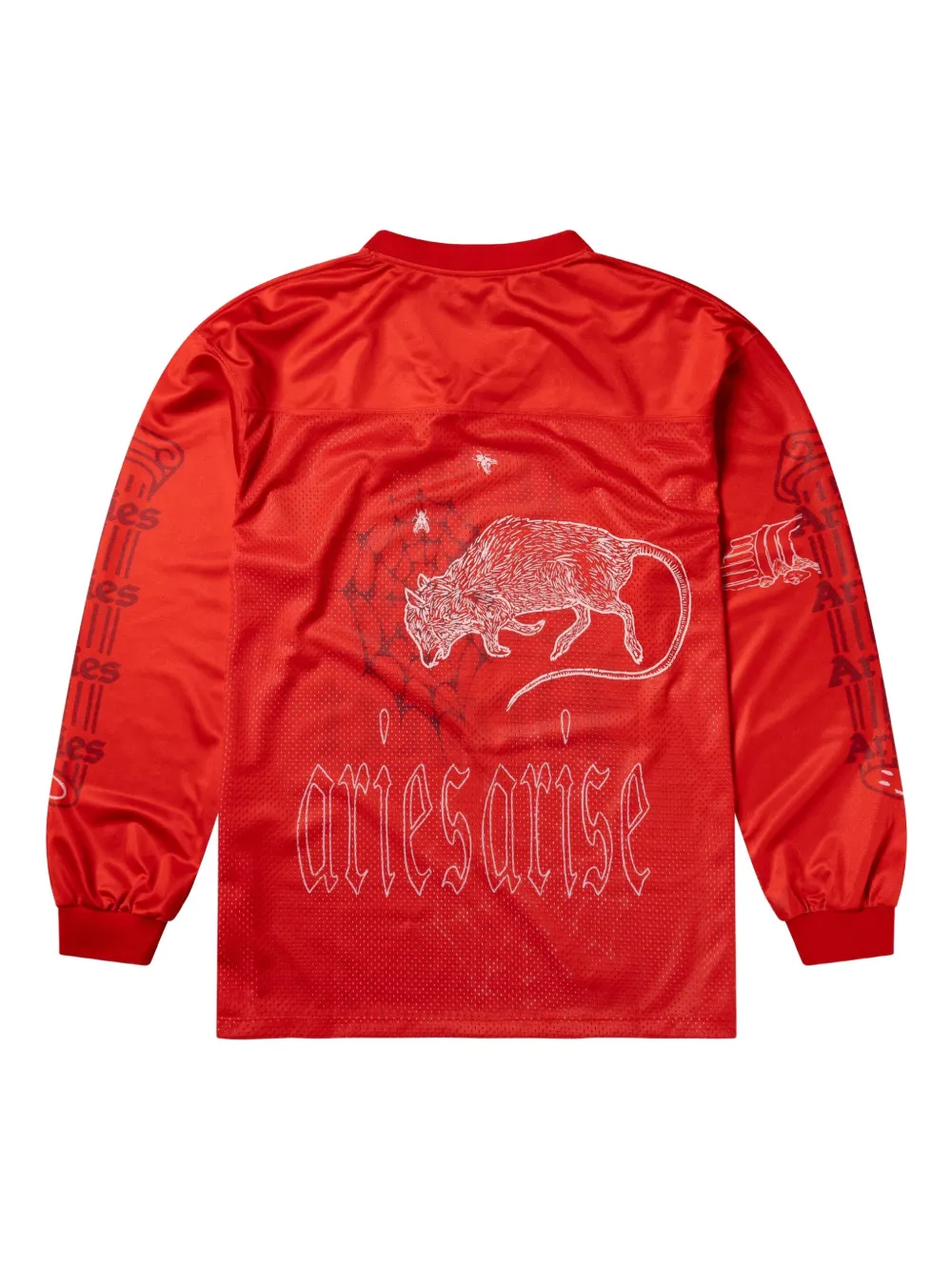 Aries Flame-print Mesh T-shirt In Red