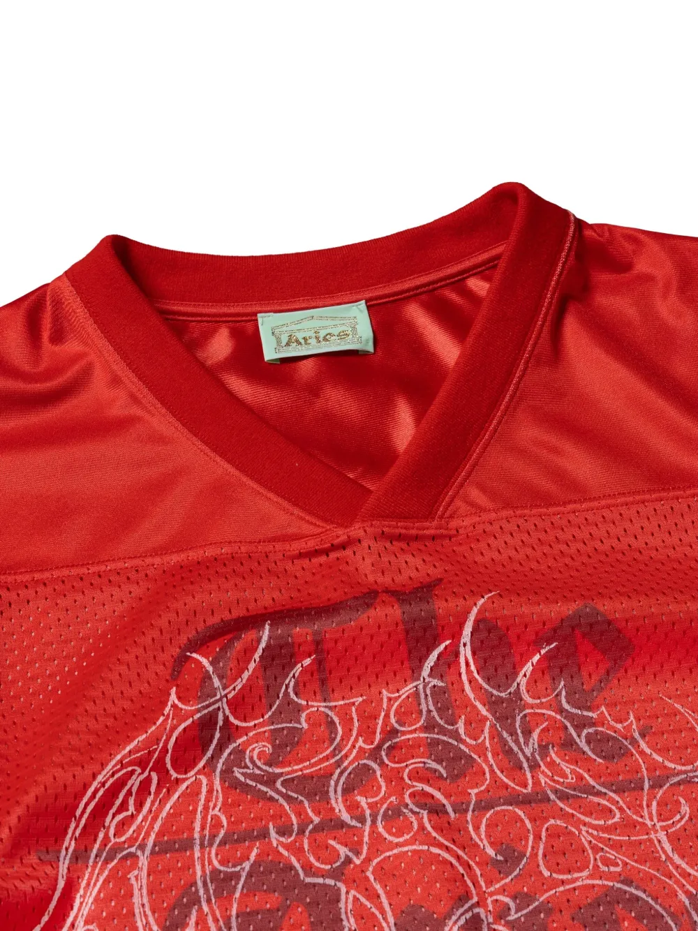 Aries Flame-print Mesh T-shirt In Red