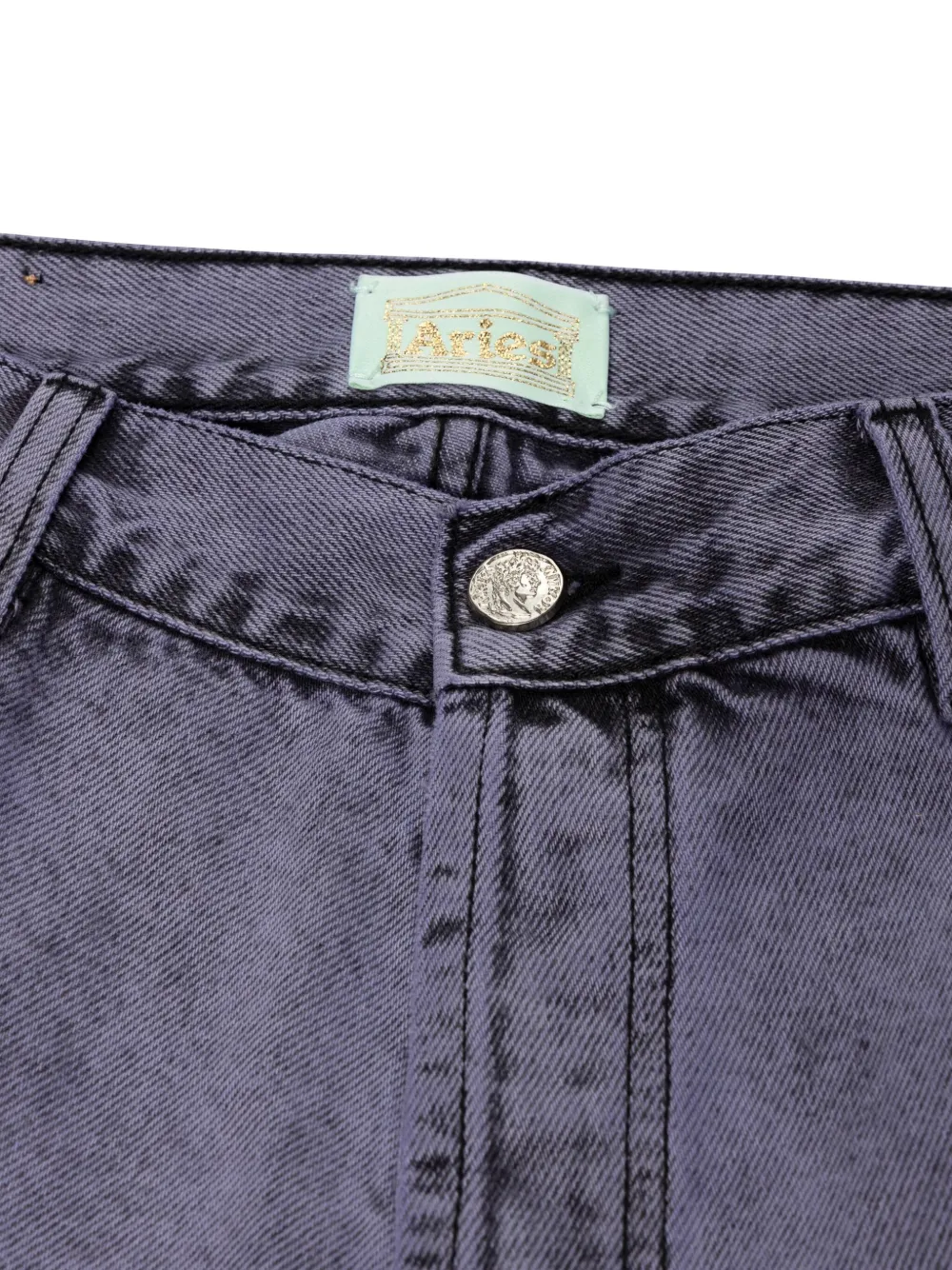 Aries Jeans met acid-wassing Paars