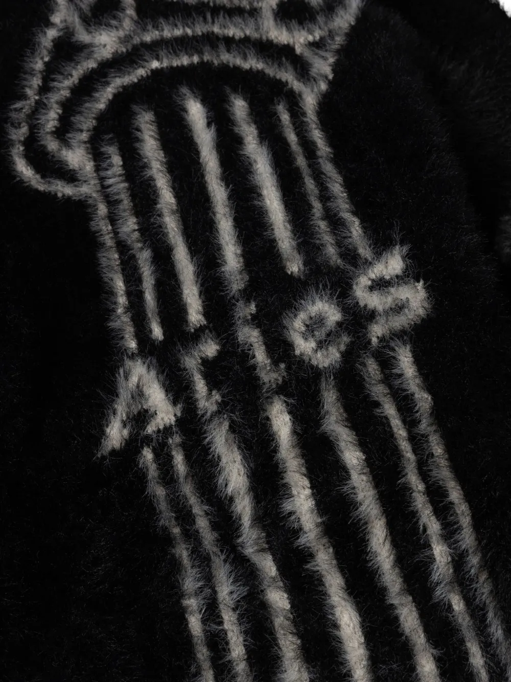Aries Column-intarsia Cardigan In Black
