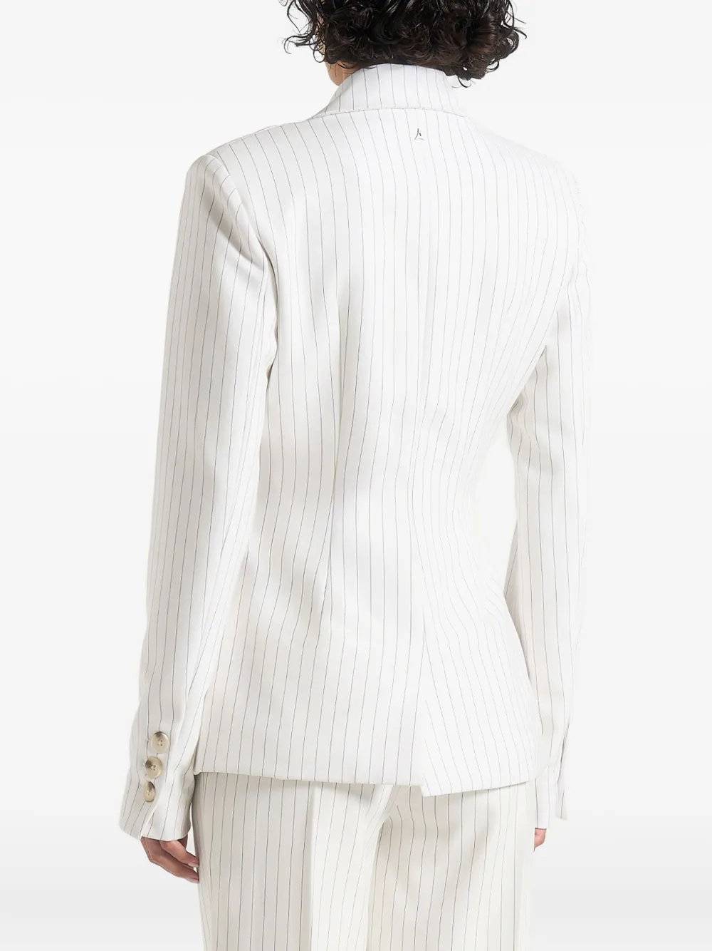 Manière De Voir Maia blazer met dubbele rij knopen en krijtstreep Wit