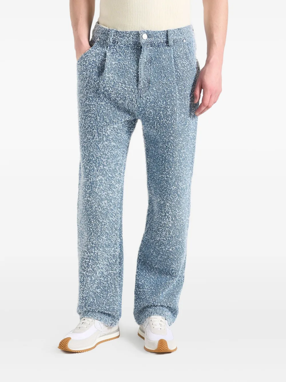 Manière De Voir Arnault pleated bouclé jeans | Blue | Image 1