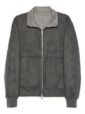 Brunello Cucinelli check-pattern zip-up bomber jacket - Grey