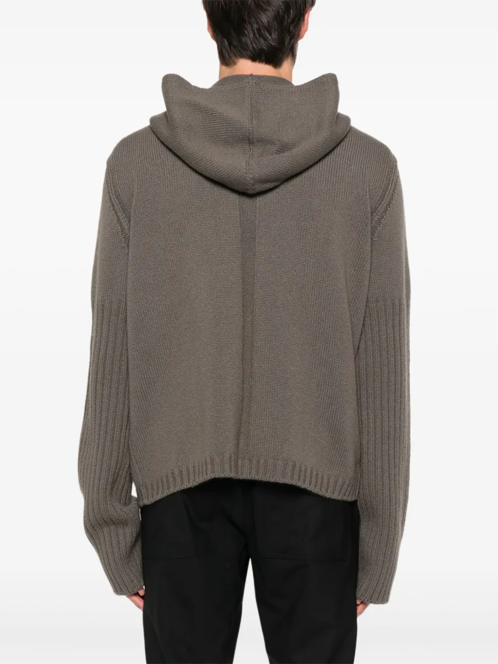 Rick Owens Vest met capuchon en geribbelde cuffs Grijs