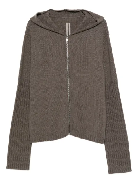 Rick Owens hooded ribbed-cuff cardigan