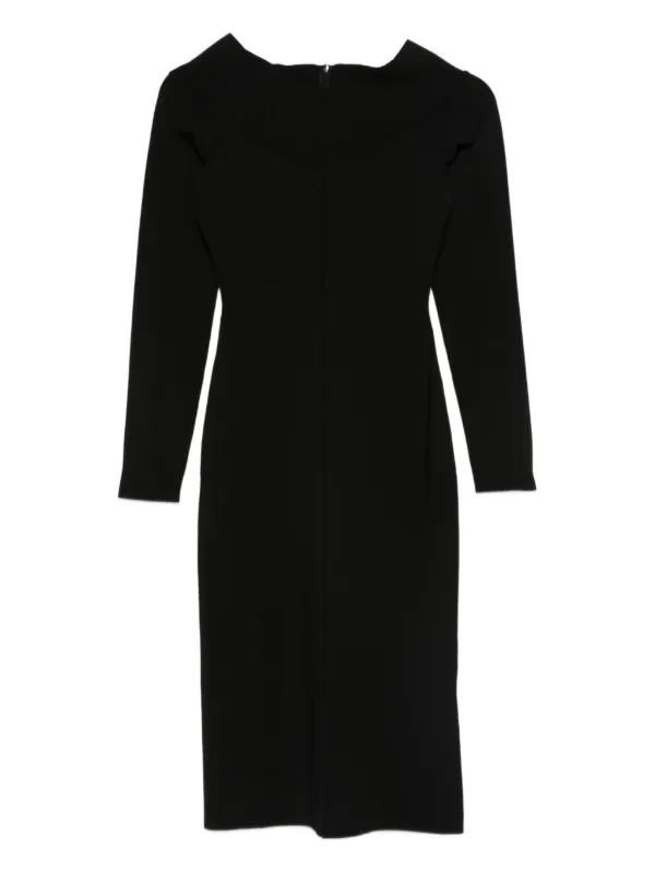 wine velvet midi dress Long Sleeve Velvet Midi Dress with Ruffle Trim and Elastic Waist, Medium 8-10 / Burgundy
