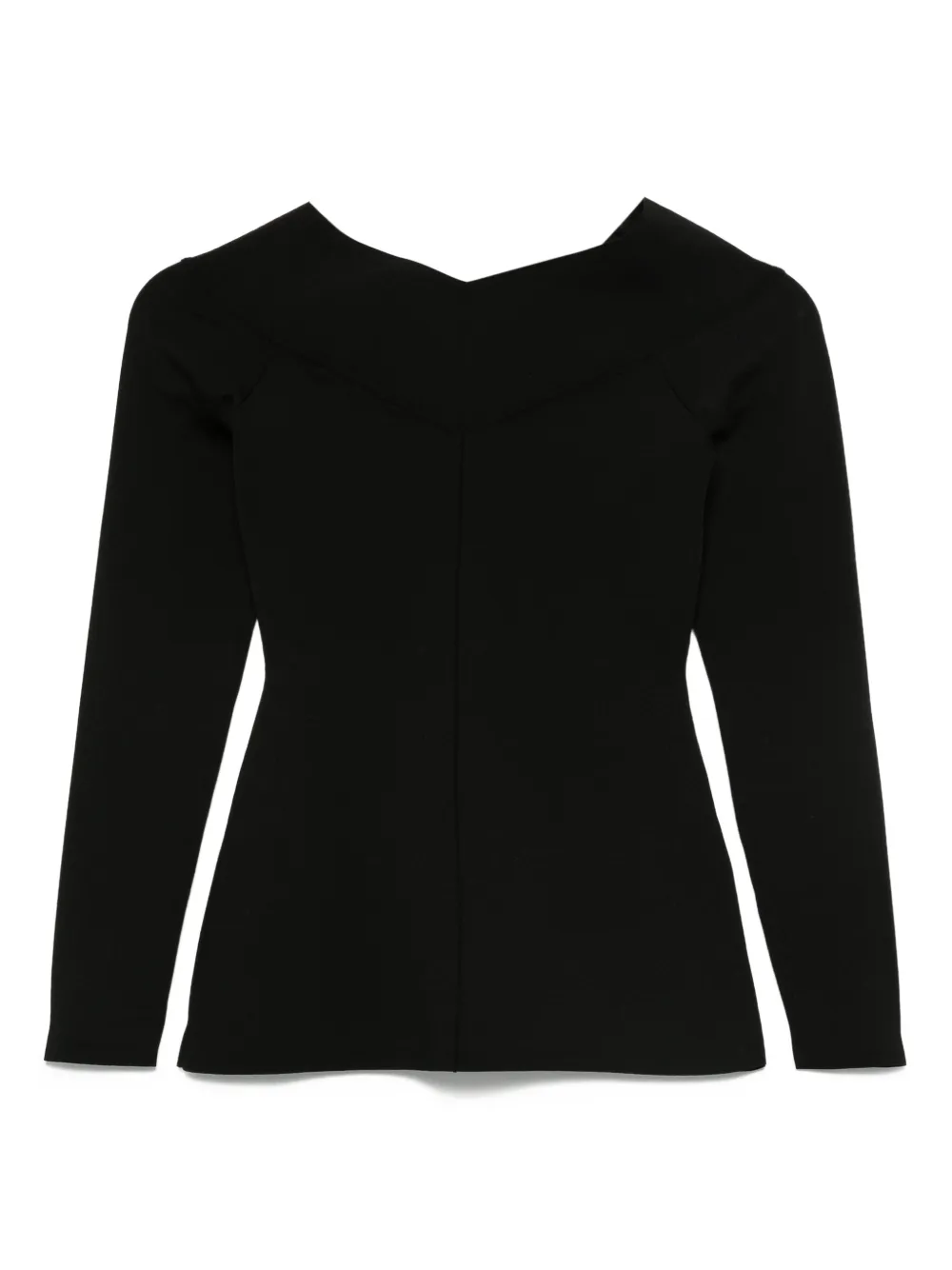 Stella McCartney Top met boothals en lange mouwen Zwart