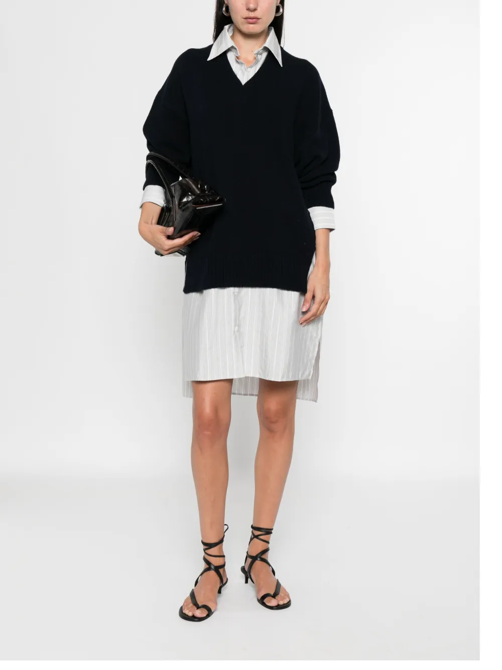 Stella Mccartney Crew-neck Sweater Shirt Midi Dress In Multi
