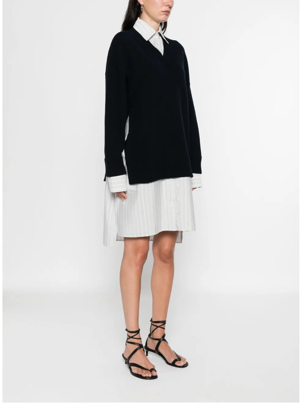 Stella Mccartney Crew-neck Sweater Shirt Midi Dress In Multi