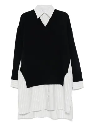striped knit cape style midi dress by stella mccartney Stella McCartney