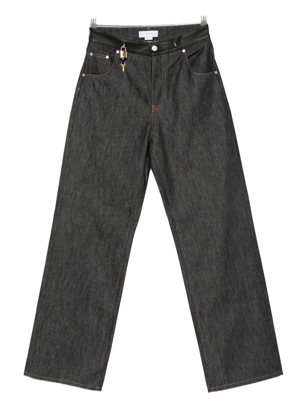 Stella McCartney Jeans met leren afwerking en sleuteldetail Blauw