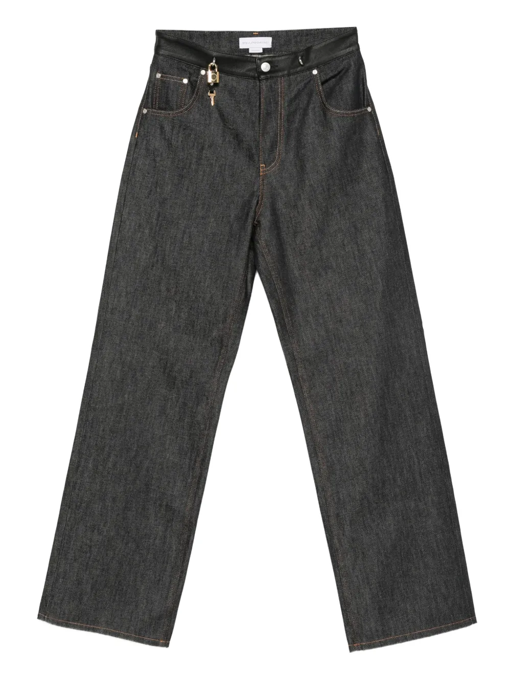 Stella McCartney Jeans met leren afwerking en sleuteldetail Blauw