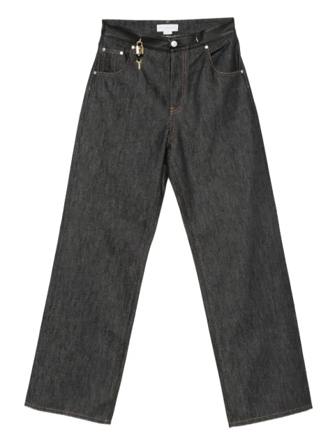 Stella McCartney leather-trim key-detail jeans