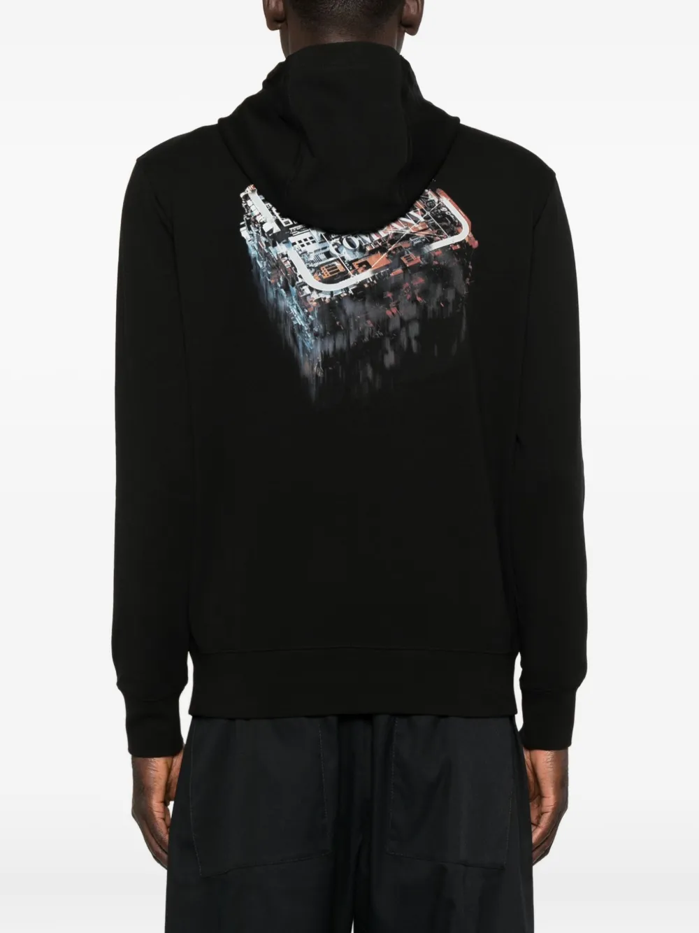 C.p. Company Logo-patch Hoodie In Black