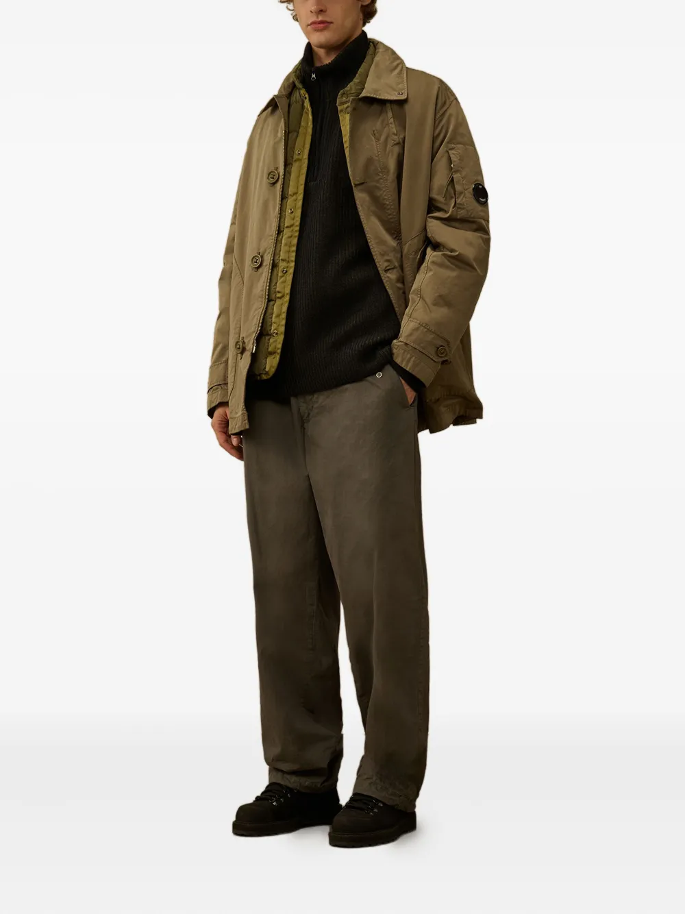 C.P. Company zip-up patch-pocket sweater - Groen