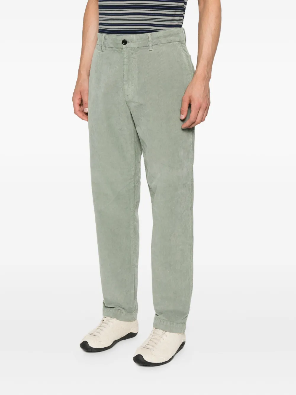 C.P. Company Ruimvallende ribfluwelen chino Groen