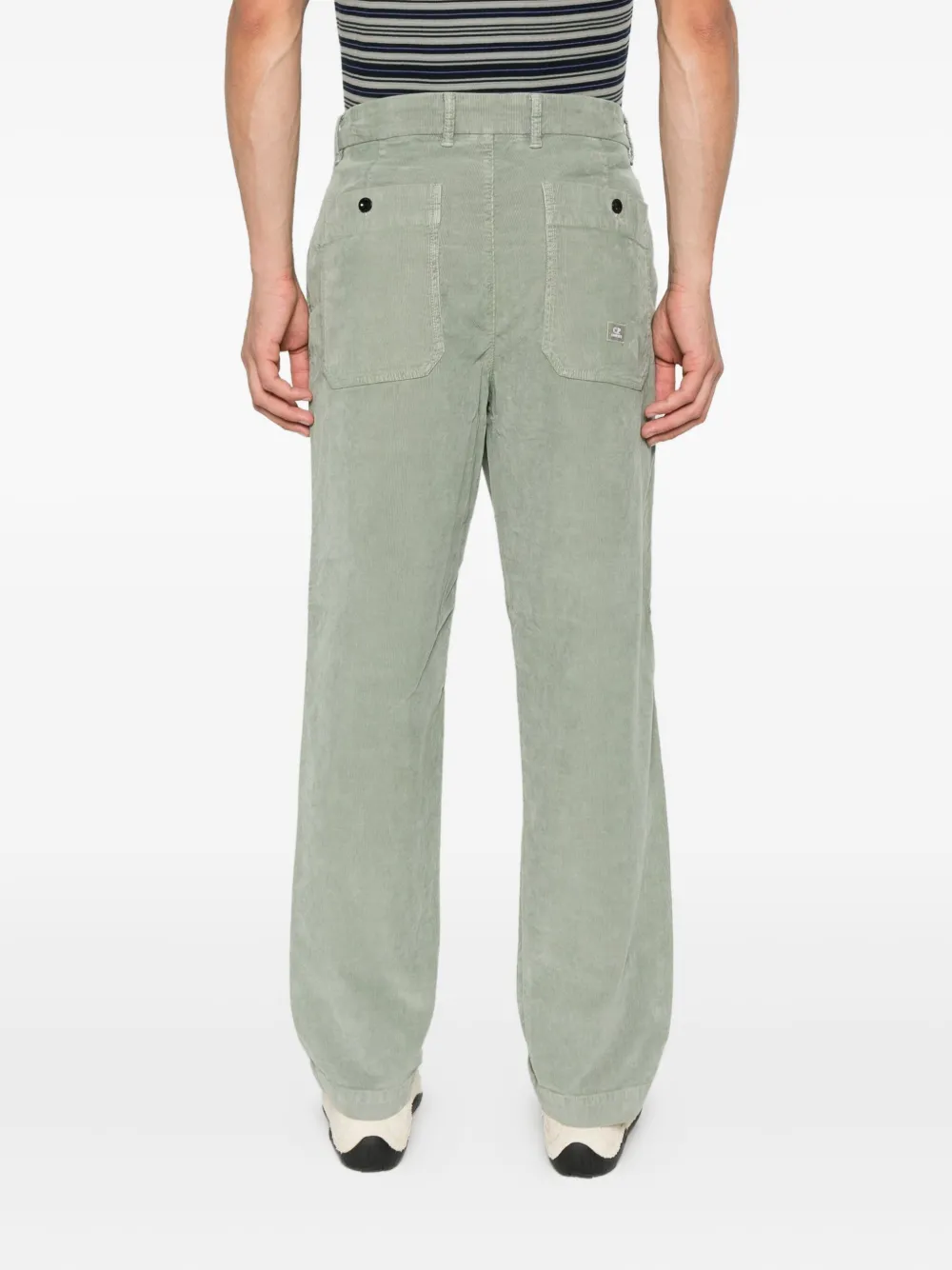 C.P. Company Ruimvallende ribfluwelen chino Groen