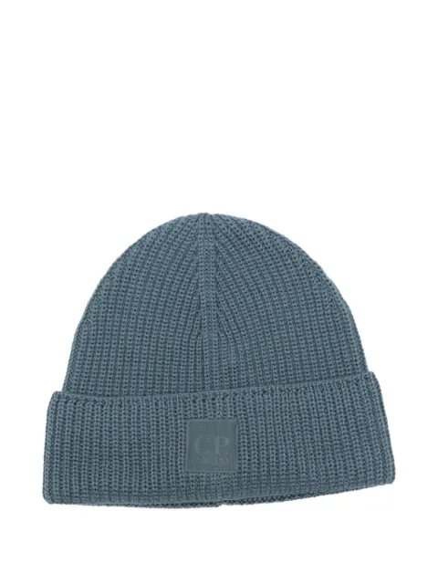 C.P. Company gorro tejido de canalé con logo