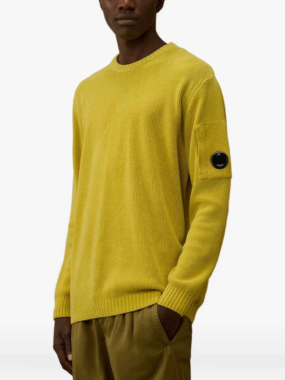 C.p. Company Lens-detail Cotton Sweater In Animal Print