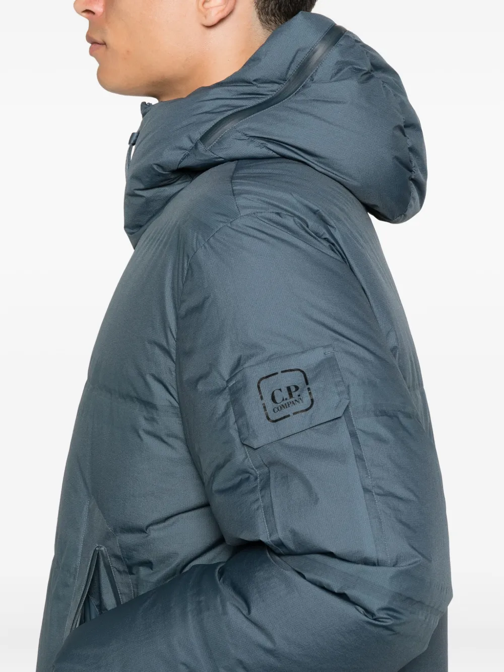 C.P. Company Gewatteerd jack met capuchon Blauw