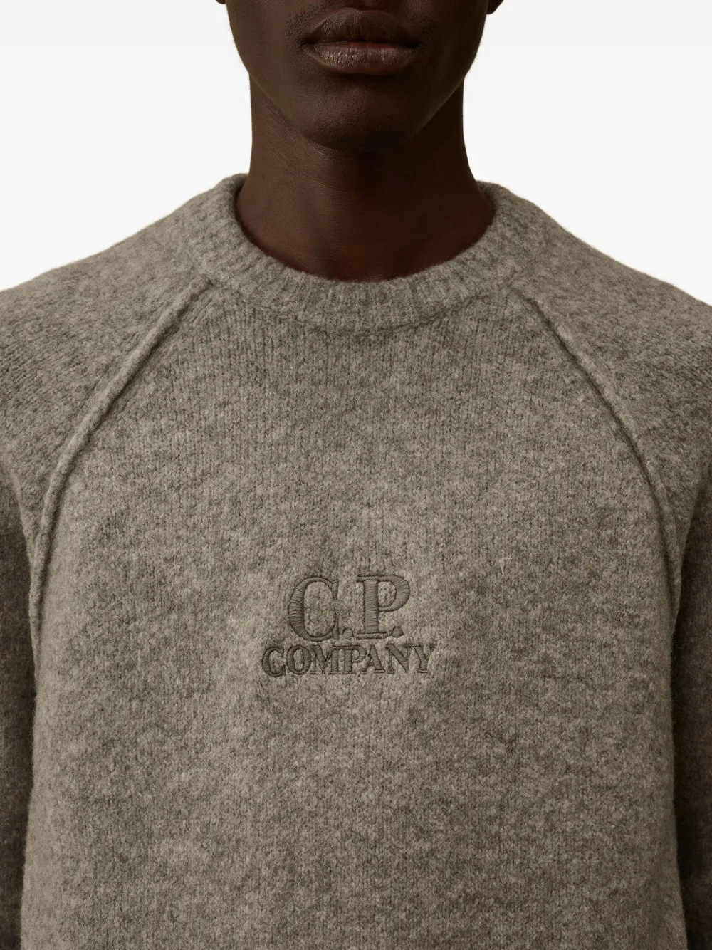 C.P. Company Trui met geborduurd logo Grijs