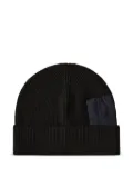 C.P. Company ribbed-wool logo-patch beanie hat - Black