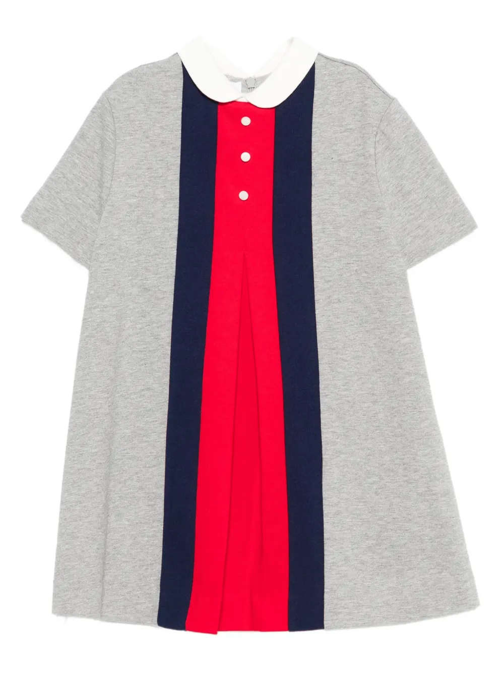 Gucci Kids Web Stripe Peter Pan-collar dress Grijs