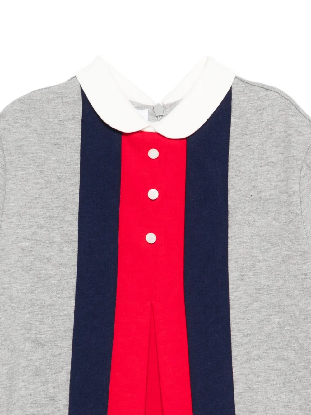 Gucci Kids Jurk met Peter Pan-kraag en Web-streep Grijs