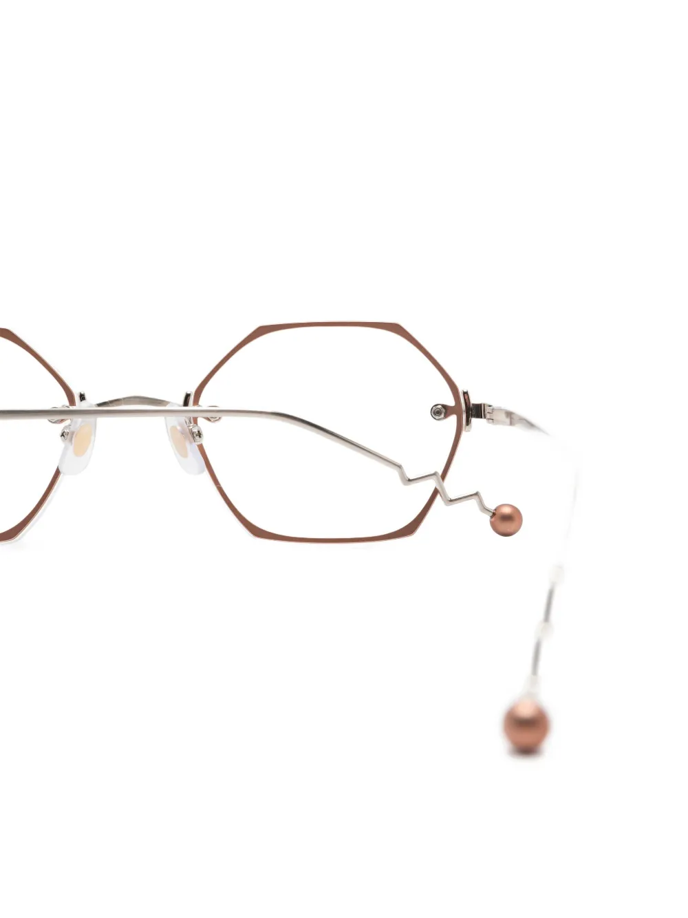  Megane And Me Geo Geometric-frame Glasses - Silver 