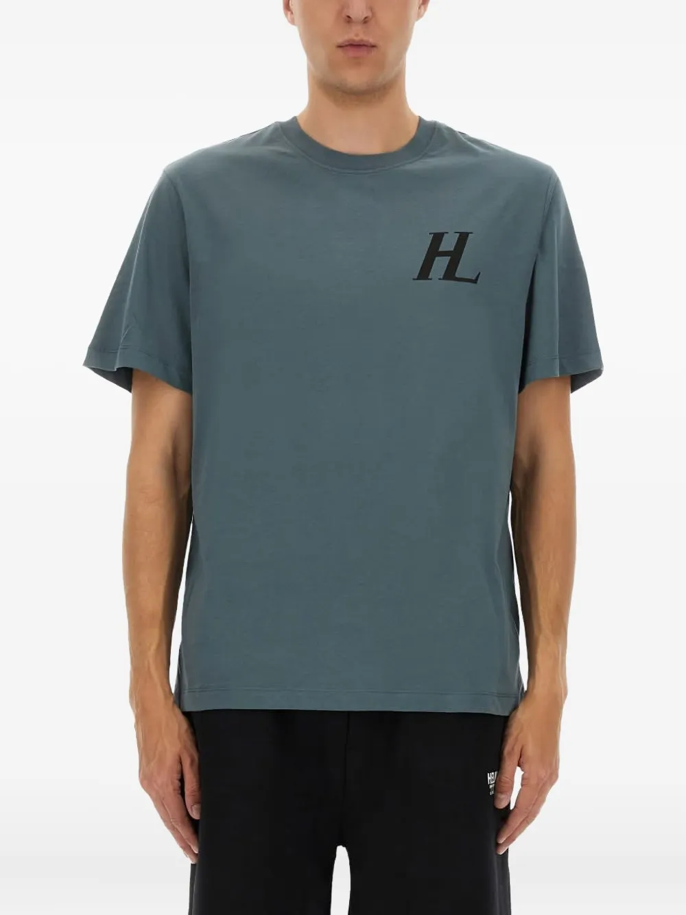 Helmut Lang logo-print cotton T-shirt Blauw