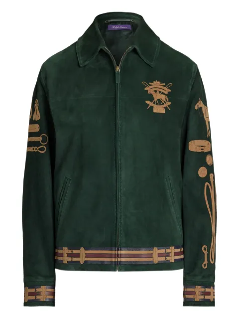 Ralph Lauren Collection Jessa equestrian-motif suede jacket