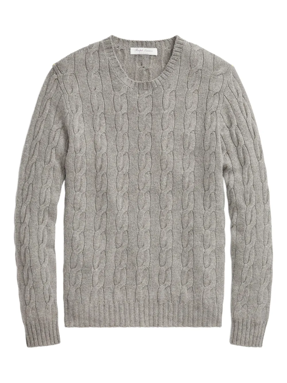 Ralph Lauren Purple Label cable-knit crew-neck sweater Grijs