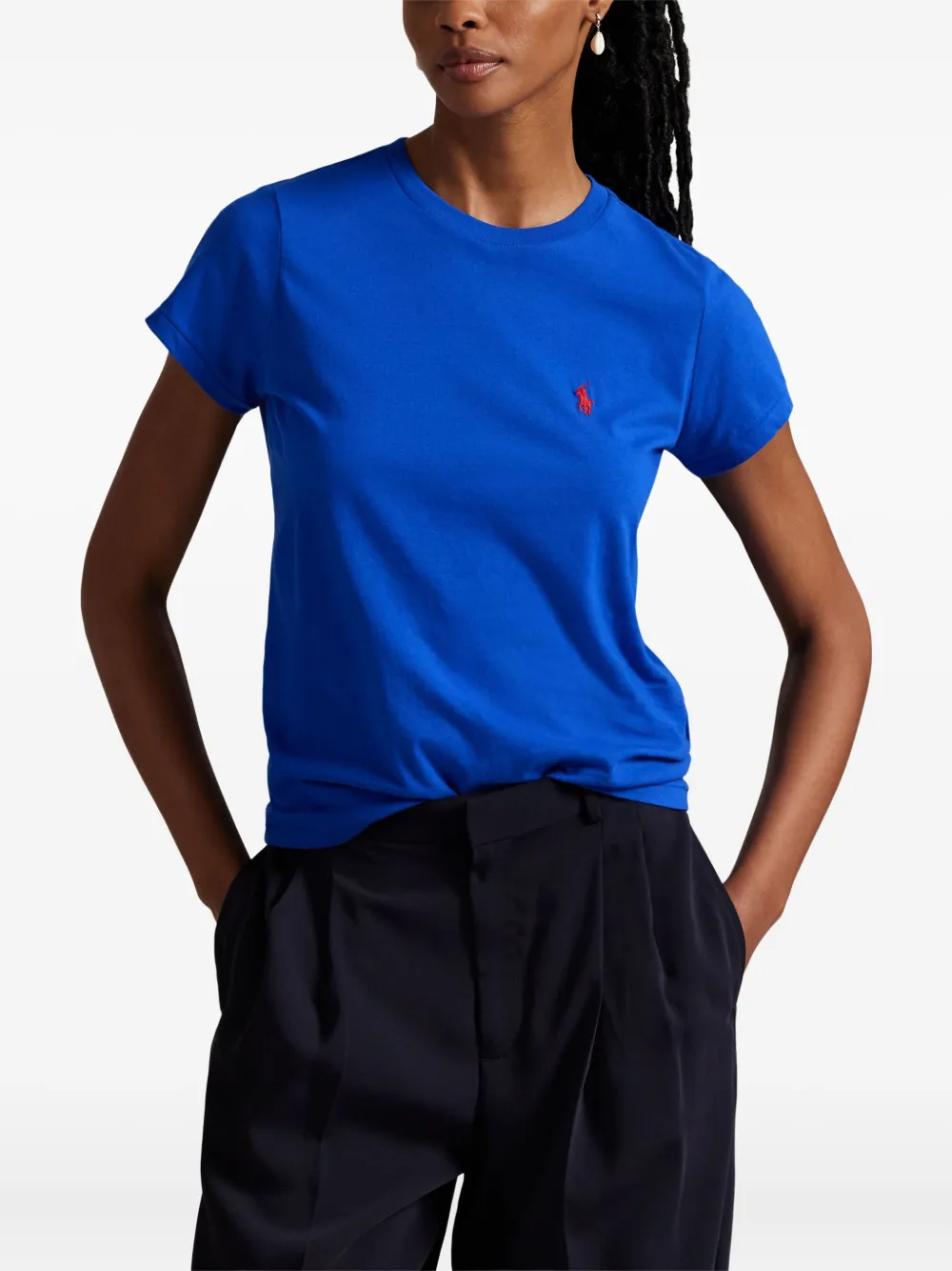 Polo Ralph Lauren Katoenen T-shirt met borduurwerk Blauw