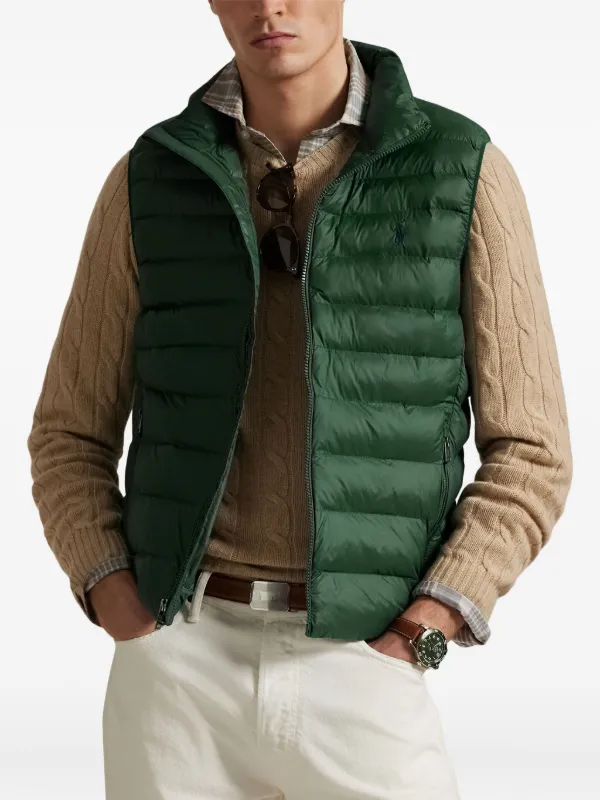 POLO RALPH LAUREN / パデッドベスト/ダウンベスト/XXS/羊革/グリーン/211910450001 Polo Ralph Lauren パデッドベスト | グリーン | FARFETCH JP