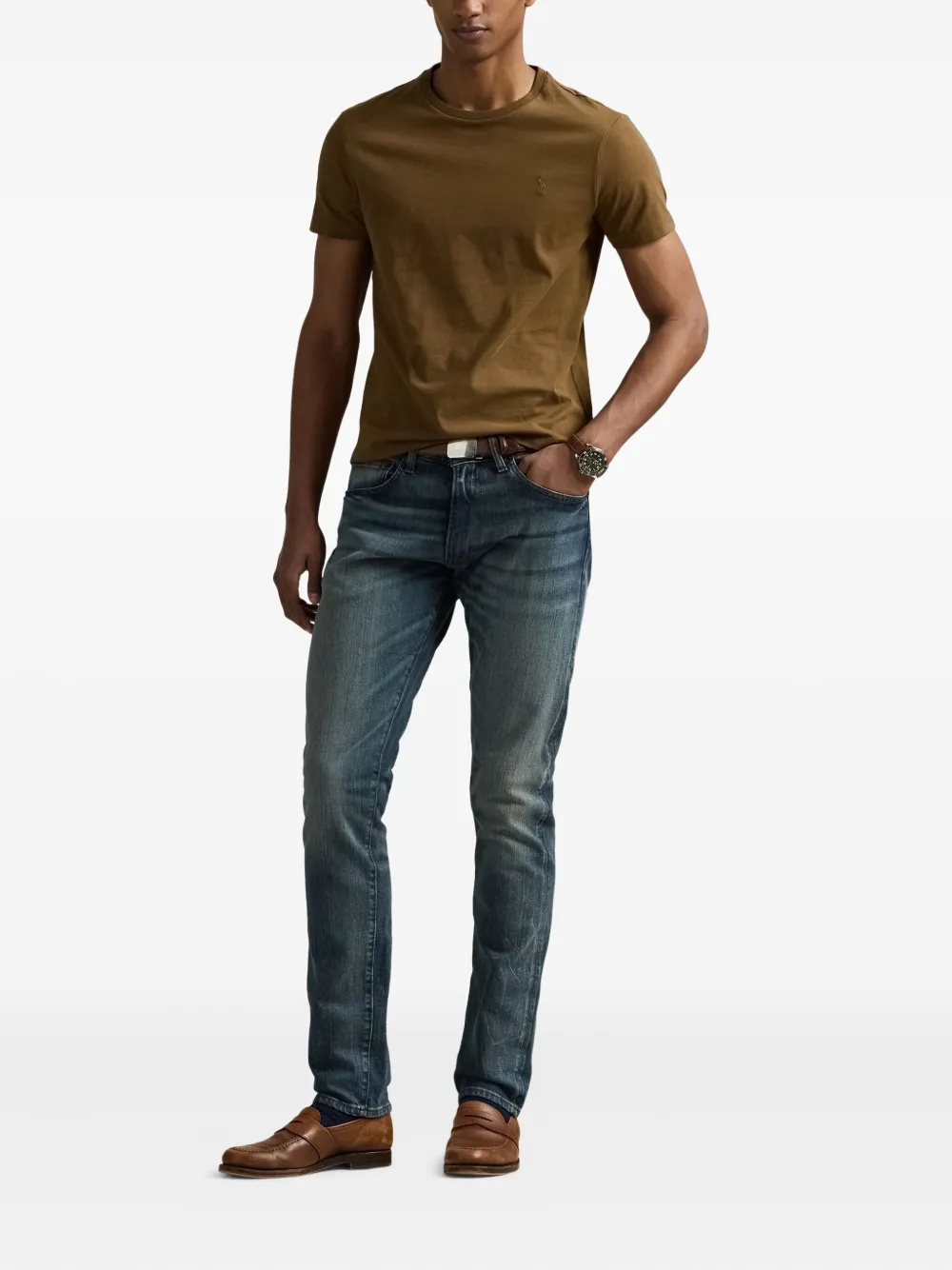 Polo Ralph Lauren T-shirt met geborduurd logo Bruin