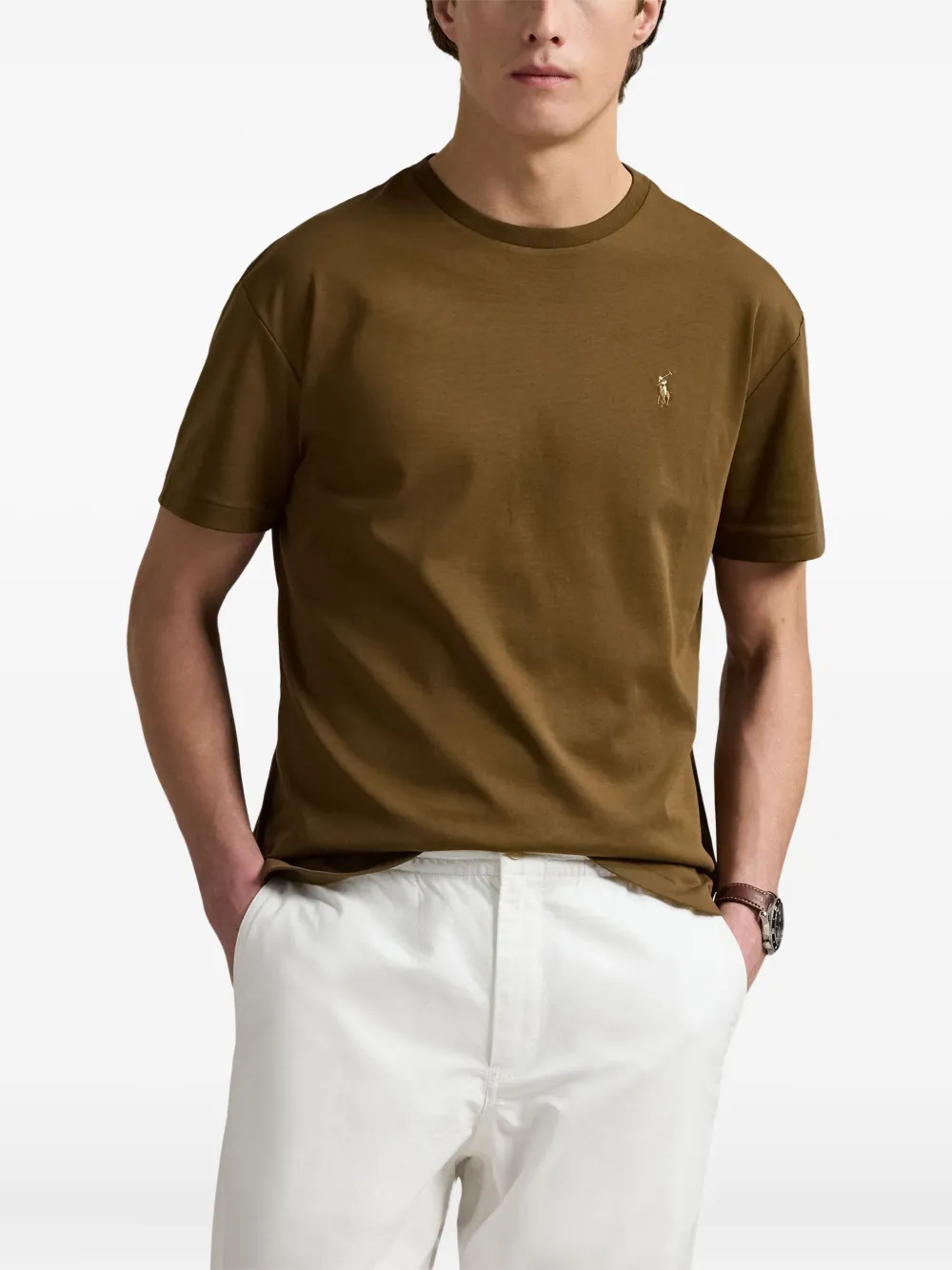 Polo Ralph Lauren T-shirt met borduurwerk Bruin