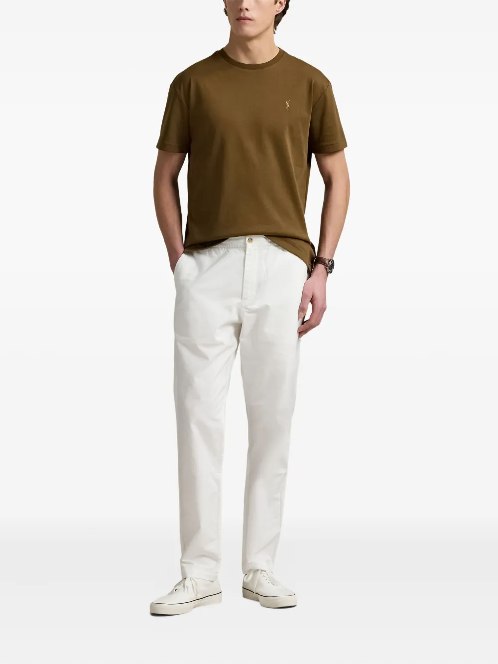 Polo Ralph Lauren T-shirt met borduurwerk Bruin