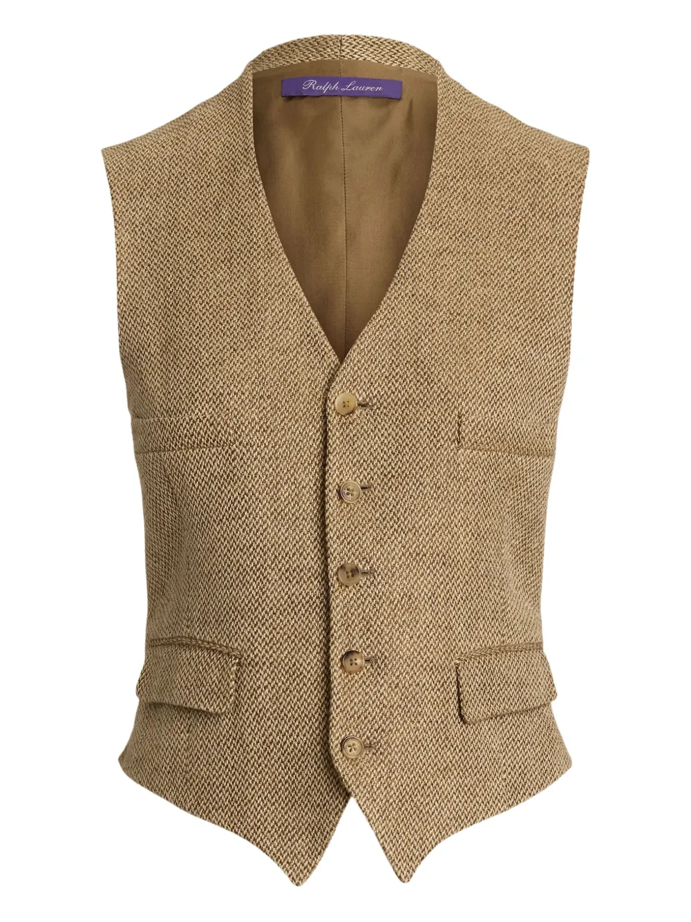Ralph Lauren Collection herringbone tweed waistcoat Beige