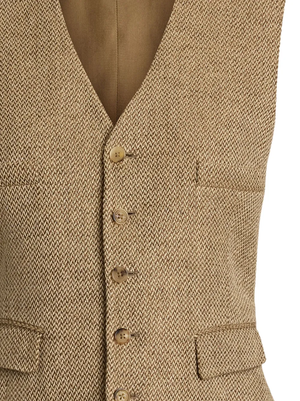 Ralph Lauren Collection herringbone tweed waistcoat Beige