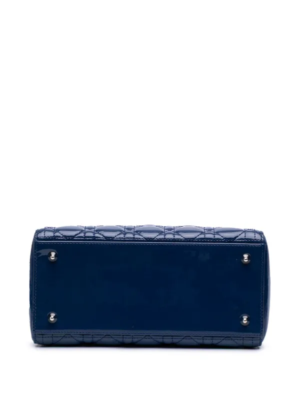 美品・ヴィンテージ【Dior】2015 パテント サッチェルバッグ Christian Dior Pre-Owned 2015 ミディアム パテント カナージュ