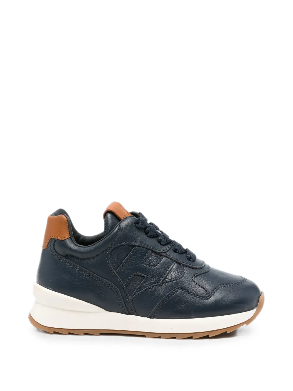 Hogan Kids logo-patch sneakers - Blu
