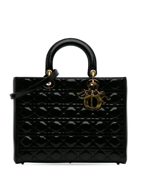Christian Dior Pre-Owned شنطة 'لاردج باتينت كاناج ليدي ديور' بحمالة كتف 2012