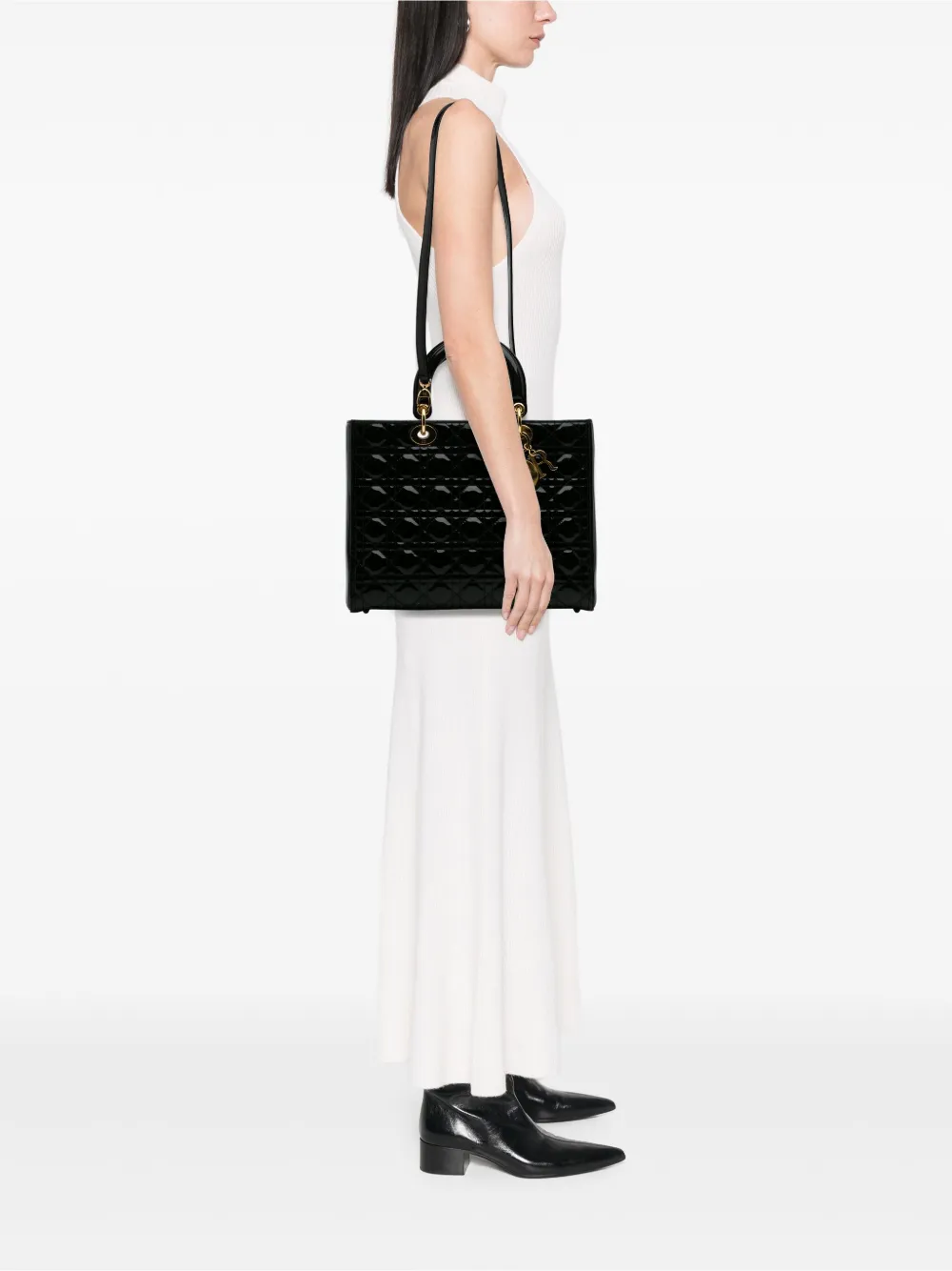 Christian Dior Pre-Owned 2012 Large Patent Cannage Lady Dior satchel | Pre-Owned | Image 2
