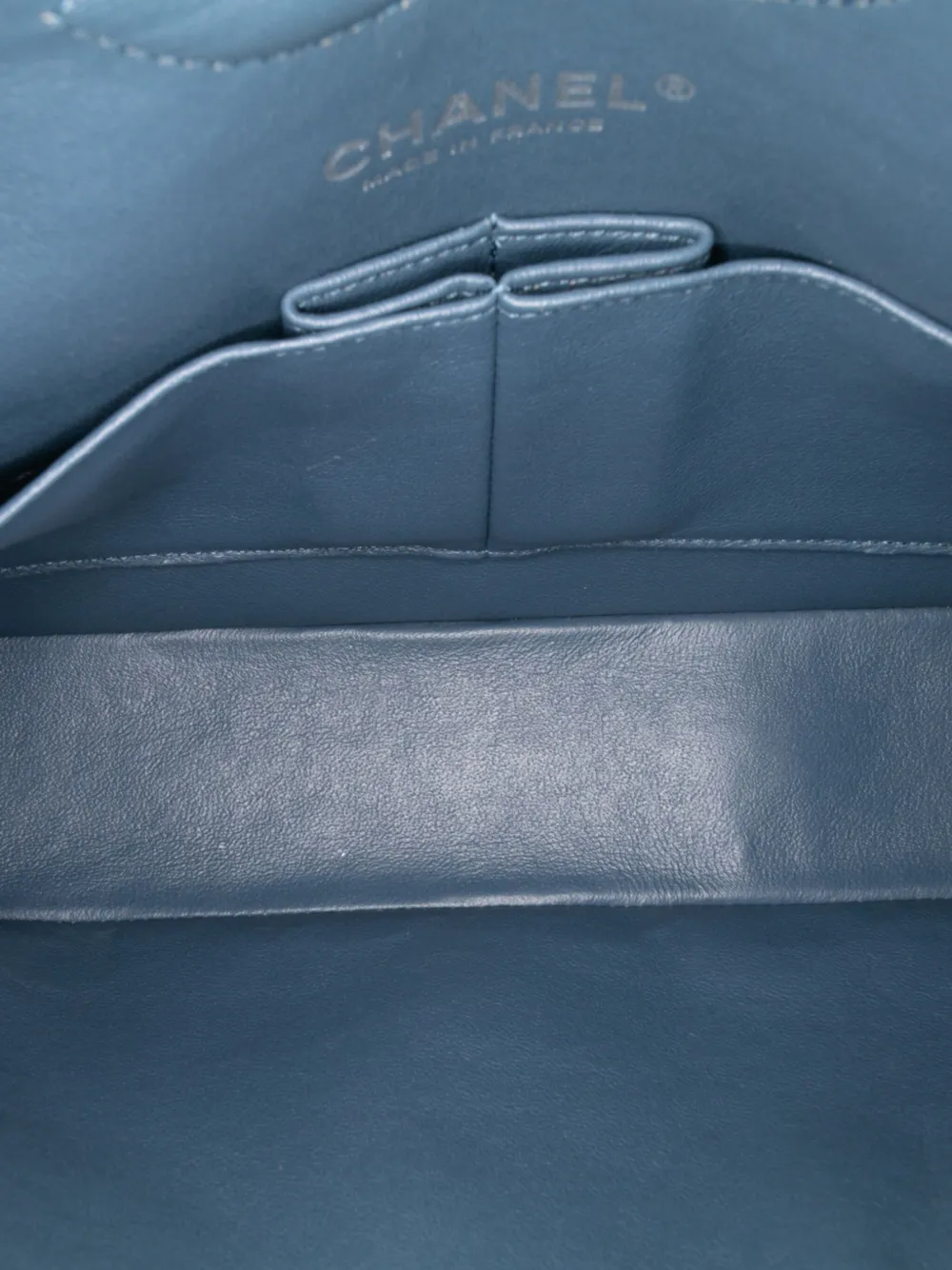 Pre-owned Chanel 2012-2013 Medium Classic Lambskin Double Flap Shoulder Bag In Blue